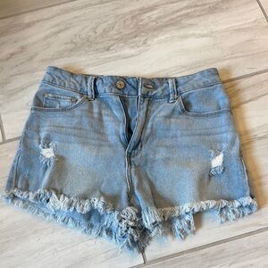 Denim Frayed Hem Women's Shorts